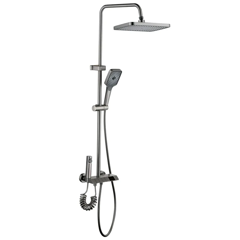 Душевая колонна со смесителем Mixxus Premium NEPTUNE 009-J GRAPHITE с кнопкой переключения, 4 режим