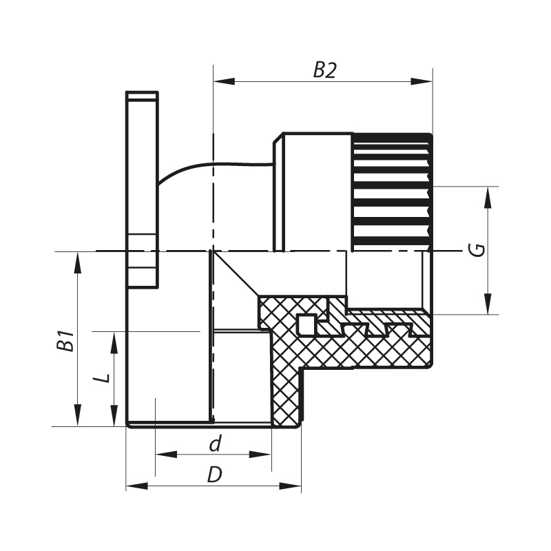 Угол установочный ВР 20x1/2F PPR Koer K0123.PRO