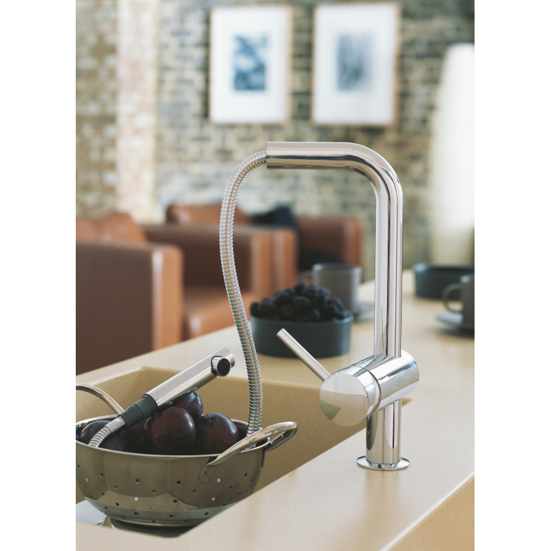 Смеситель для кухни с выдвижным изливом Grohe Minta