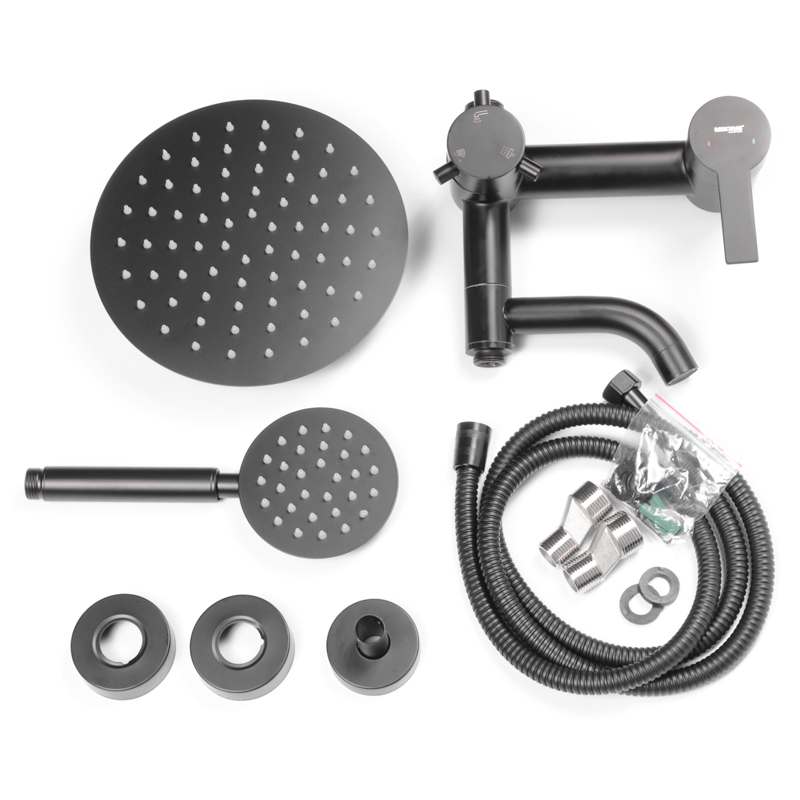 Душевая колонна со смесителем Mixxus NOX-009-J Black из нерж. стали SUS304