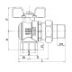 Кран с американкой Roho R106-050B - 1/2" угловой