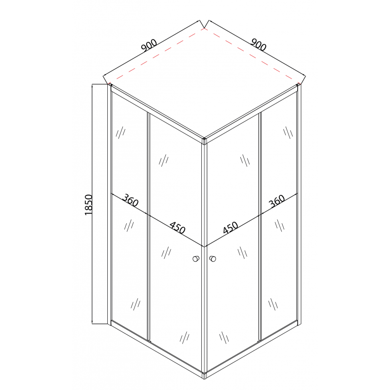 Душова кабіна без піддона Mixxus CUBIC SC01-90x90x185-TR CHROME прозоре скло 4мм