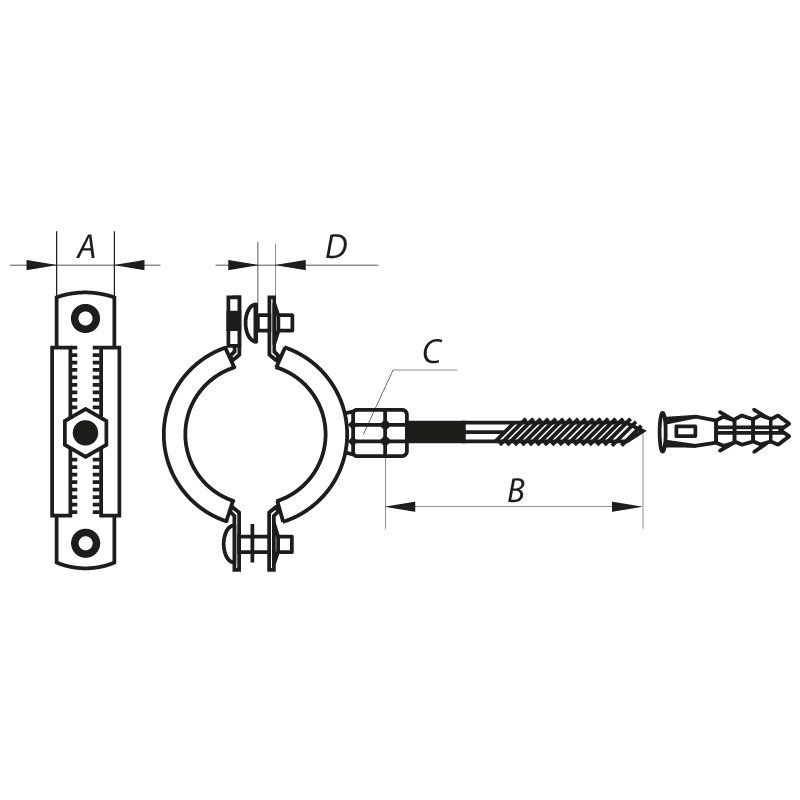 Хомут трубний оцинкований Koer KCB.10.G 1/2" (20-25) сірий