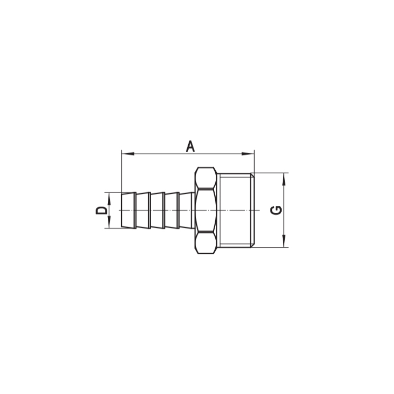 Штуцер для підключення шланга Koer KF.U06M-10 - 1/2"x10мм M