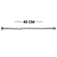 Гнучкий шланг для підключення води гайка 1/2'' - Штуцер 1/2'' (40 см) (силіконова оболонка) Zerix (ZX301)