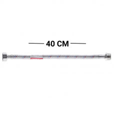 Гнучкий шланг для підключення води гайка 1/2'' - Штуцер 1/2'' (40 см) (силіконова оболонка) Zerix (ZX301)