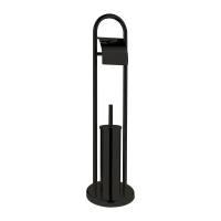 Йоржик для унітазу з тримачем для паперу Zerix KIT ME04 Black