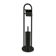 Йоржик для унітазу з тримачем для паперу Zerix KIT ME04 Black