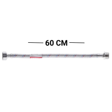 Гнучкий шланг для підключення води гайка 1/2'' - Штуцер 1/2'' (60 см) (силік. оболонка) Zerix (ZX302)
