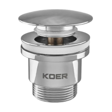 Донний клапан для умивальника Koer PW-01-01 1 1/4'' (кнопка) (Колір хром)