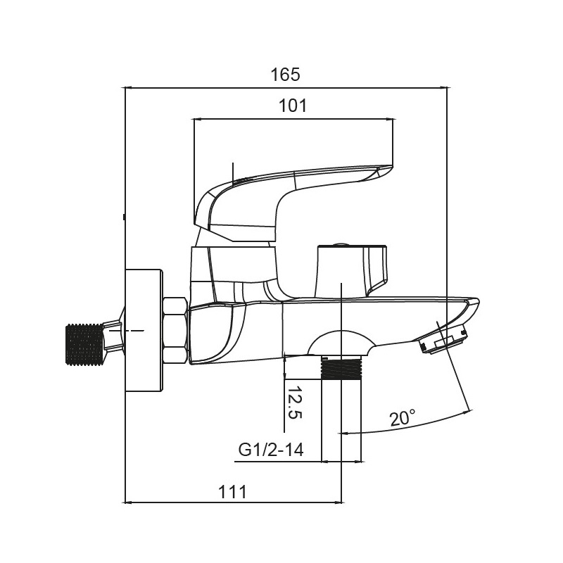 Смеситель для ванны с коротким изливом Koer KB-40008-05 (Цвет черный)