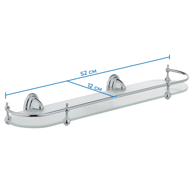 Полиця скляна з обмежувачем Zerix LR1507