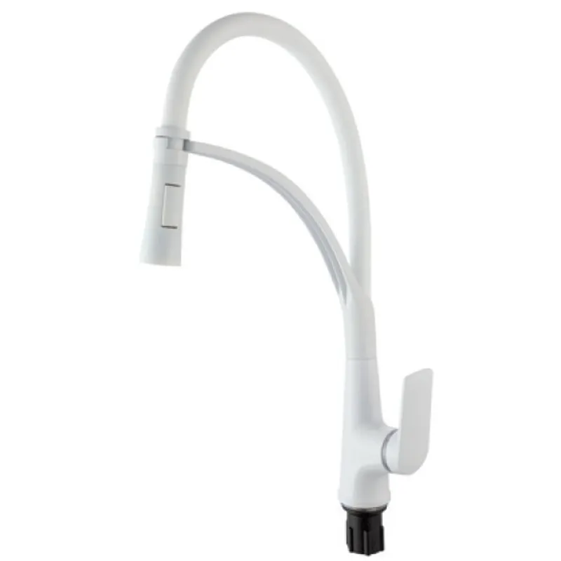 Смеситель для кухни Plamix Lucas-017 SET White REFL.White с подводом