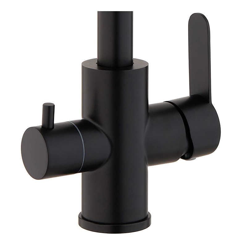 Смеситель для кухни Mixxus DAX-021-G Black (нерж. сталь) с вых.для пит.воды