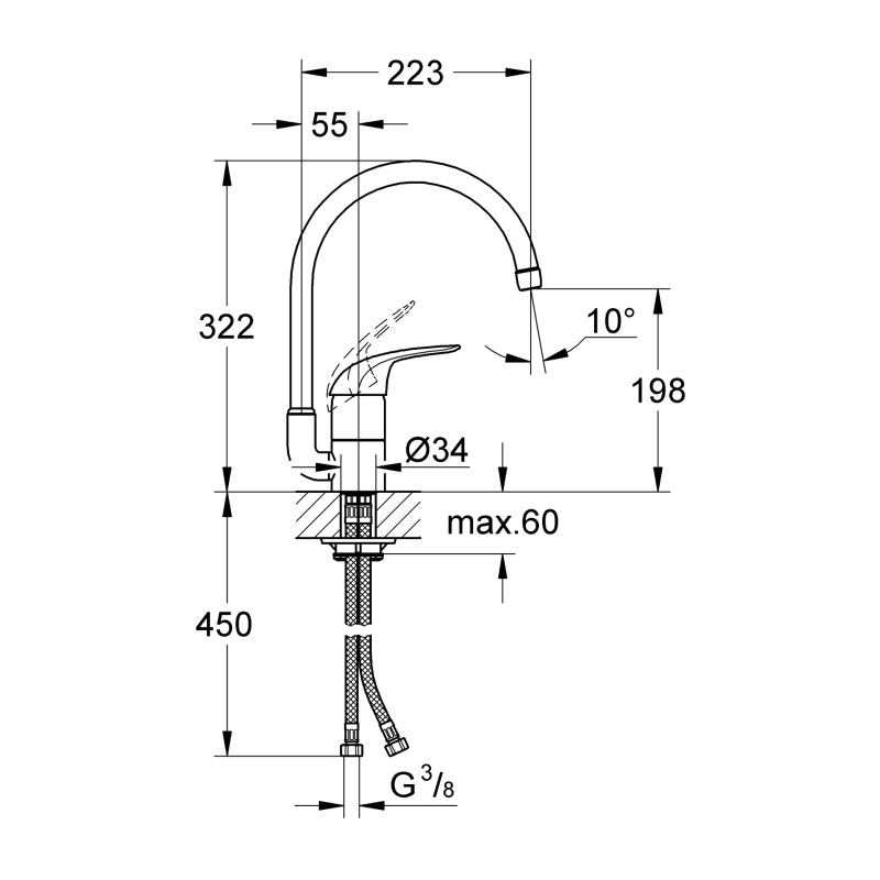 Смеситель для кухни Grohe Euroeco New