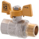 Кран шаровой KOER KR.218.G - 1/2" FM ГШМ YELLOW, ручка "бабочка" желтая