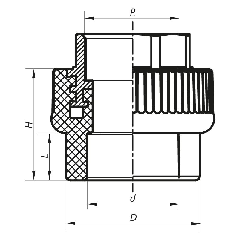 Муфта ВР 40x1.1/4F PPR Koer K0091.PRO