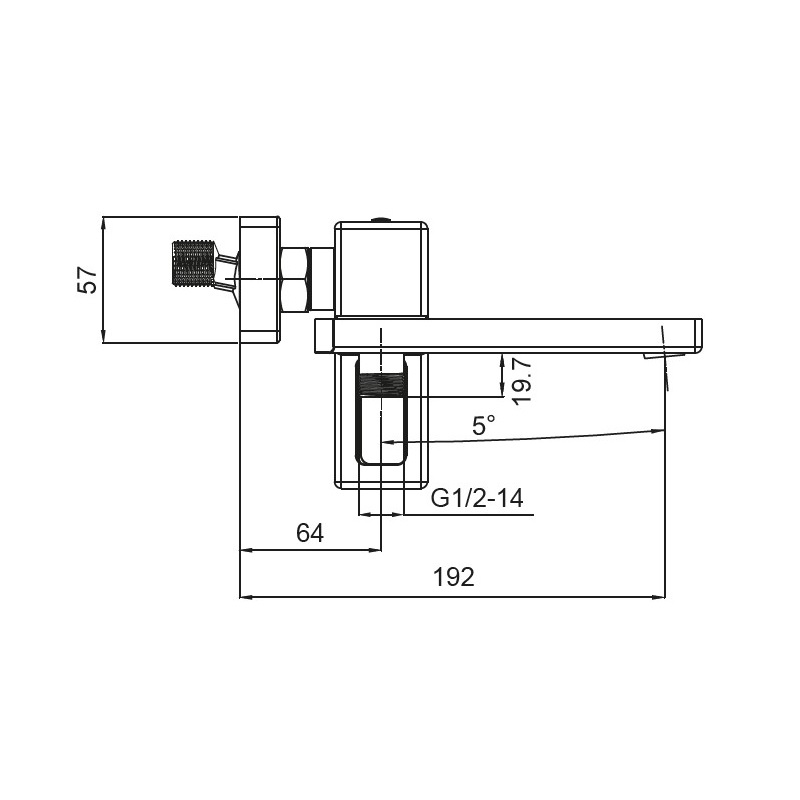 Смеситель для ванны с коротким изливом Koer KB-41009-01 (Цвет хром)