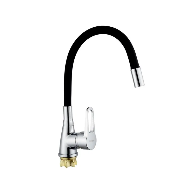 Смеситель для кухни с силиконовым изливом Champion Sop 014-045 (Nut) Refl.Black