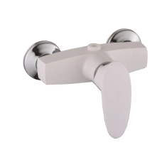 Змішувач для душової кабіни Plamix Cezar-003 SET White (з шлангом, лійкою та кронштейном)