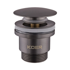 Донний клапан для умивальника Koer PW-01-07 1 1/4'' (кнопка) (Графіт)