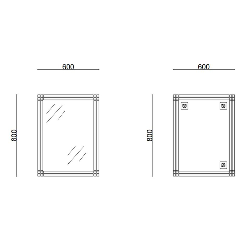Зеркало настенное Zerix FONTE MRZ10-600x800-REVERSE прямоугольное