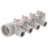 Коллектор 4-way с шаровыми кранами (40x20) PPR Koer K0171.PRO