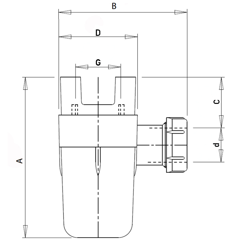 Сифон для группы безопасности Roho R2200-100 - 25x32 (универсальный)