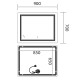 Дзеркало Mixxus Premium QUADRO MR20-90x70-REVERSE (LED Touch, Anti-fog, димер)