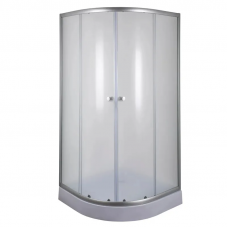 Душова кабіна з низьким піддоном Mixxus PLAIN SCT02-90x90x195-FB SATIN матове скло 4мм