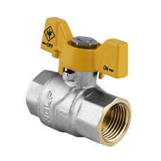 Кран кульовий Nolf NF.712 - 1/2" FF ГГМ YELLOW, ручка "метелик" жовта