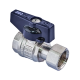 Кран шаровый Roho R115-050B -1/2"х1/2" прямой Н/Г, ручка "бабочка" черная