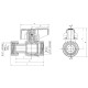 Кран шаровый Roho R115-050B -1/2"х1/2" прямой Н/Г, ручка "бабочка" черная