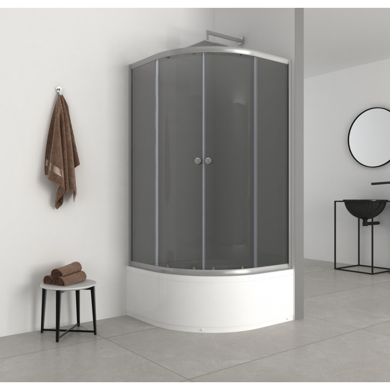 Душова кабіна з високим піддоном Mixxus PLAIN SCT01-90x90x195-GR SATIN сіре тоноване скло 4