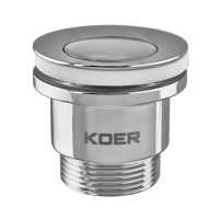 Донний клапан для умивальника Koer PW-02-01 1 1/4'' (кнопка) (Колір хром)