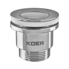 Донний клапан для умивальника Koer PW-02-01 1 1/4'' (кнопка) (Колір хром)