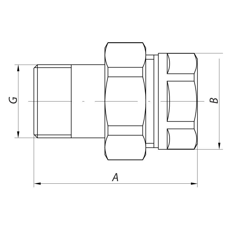 Сгон американка (хром) 3/4" прямой Koer KR.341.chr