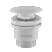 Донний клапан для умивальника Koer PW-01-03 1 1/4'' (кнопка) (Білий)