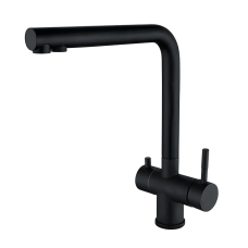 Смеситель для кухні з виходом для питної води Zerix LUX-021 Black з нерж. сталі SUS304