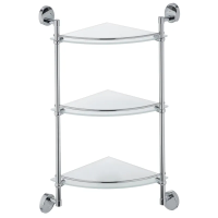 Полиця скляна кутова 3-ярусна Zerix LR3307-3