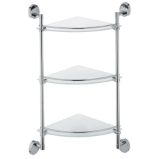 Полиця скляна кутова 3-ярусна Zerix LR3307-3