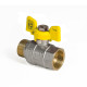 Кран шаровой KOER KR.218.G - 3/4" FM ГШМ YELLOW, ручка "бабочка" желтая
