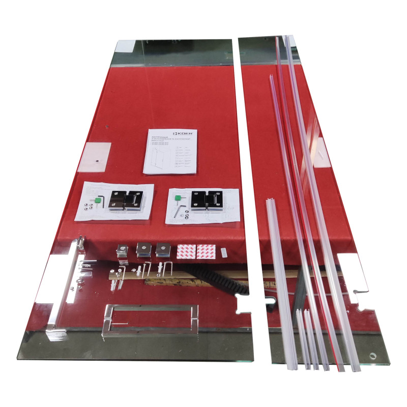 Двері в нішу Koer SR SD04-100x200-TR-01 прозоре скло Easy Clean 10мм, хром