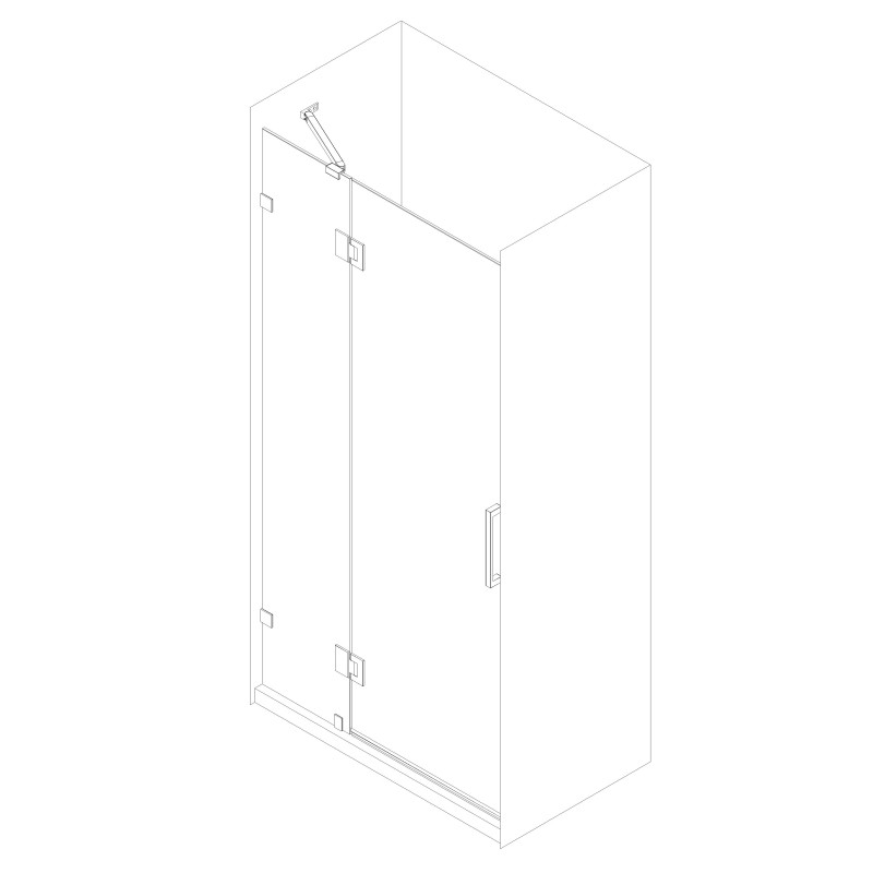 Двері в нішу Koer SR SD04-100x200-TR-01 прозоре скло Easy Clean 10мм, хром