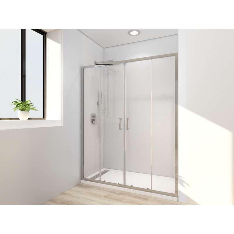 Двері в нішу Mixxus Premium DIVERSE SD01-160x185-TR Хром прозоре скло 5мм
