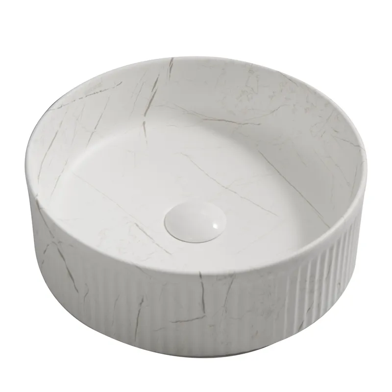 Раковина накладная Mixxus Premium WAVE-0102 MARBLE 370х370х130mm