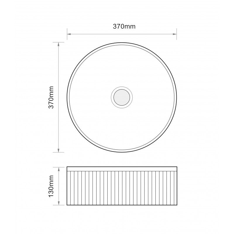 Раковина накладная Mixxus Premium WAVE-0102 MARBLE 370х370х130mm