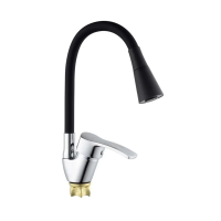 Смеситель для кухни с силиконовым изливом Champion YUB 011-279 (Nut) Refl.Black
