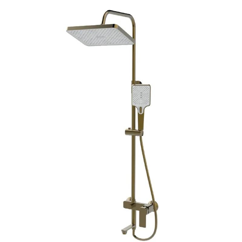 Душевая колонна со смесителем Haiba KUBUS 009-J BRUSHED GOLD