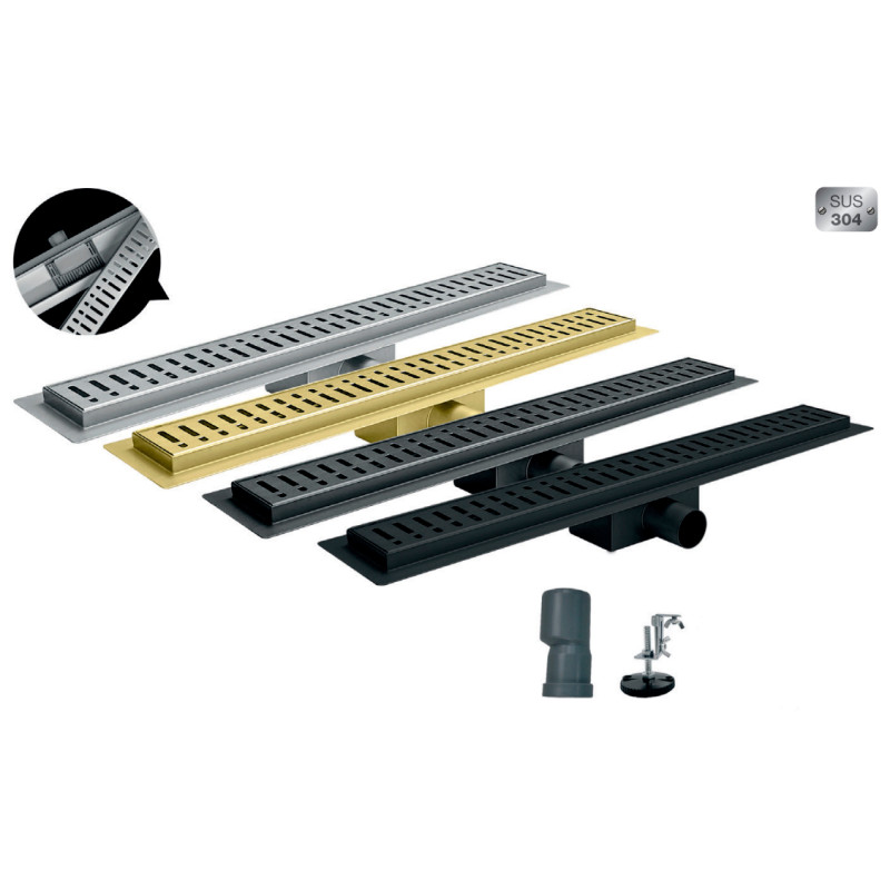 Душевой трап из нержавеющей стали SUS304 Koer FD35-70x600-Graphite